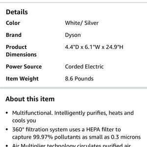 Dyson Pure Hot+Cool Link™ Purifier Heater Fan HP02